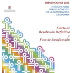 edicto de resolución definitiva y fase de justificación de subvenciones 2023