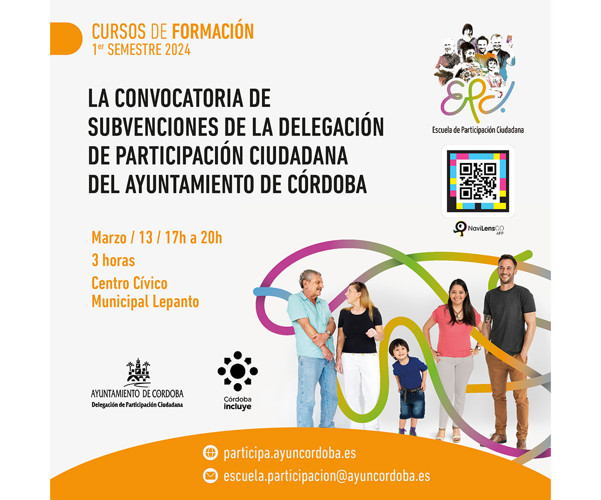 Convocatoria de Subvenciones de la Delegación de Participación Ciudadana en el Ayuntamiento de Córdoba