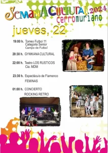 semana cultural cerro muriano 2024, programa jueves