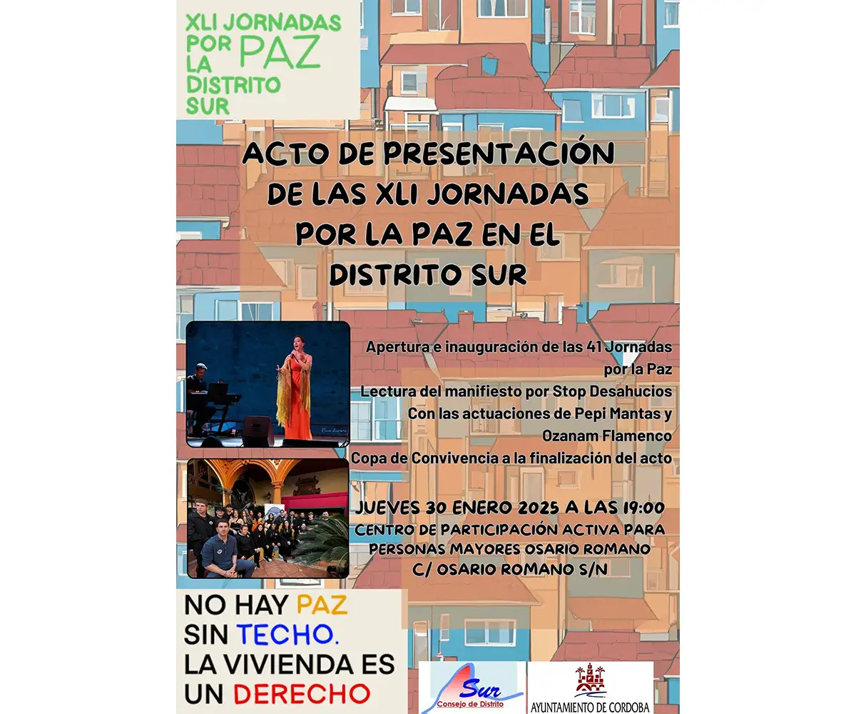 Acto de presentación de las 41 Jornadas por la Paz en el Distrito Sur.