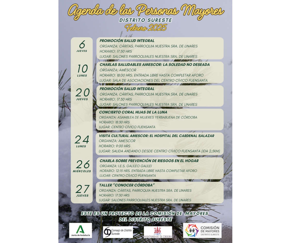 AGENDA DE ACTIVIDADES DE FEBRERO