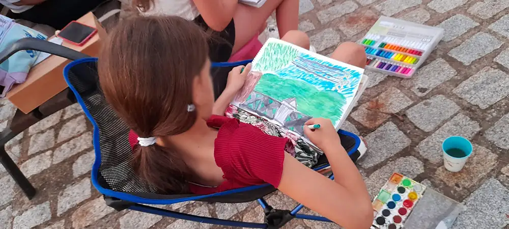 Imágenes del taller de pintura al aire libre en Cerro Muriano