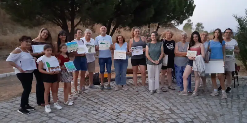 Imágenes del taller de pintura al aire libre en Cerro Muriano