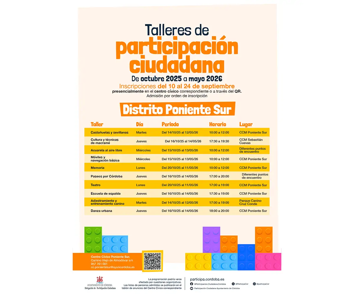 Talleres Socioculturales de Participación Ciudadana en el Distrito Poniente Sur