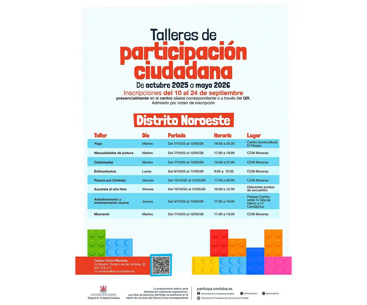 Programación Talleres Socioculturales de Participación Ciudadana en el Distrito Noroeste
