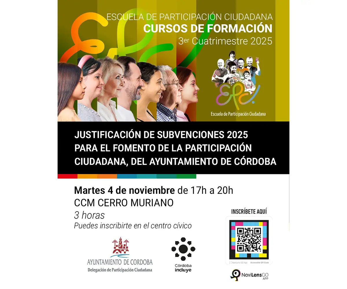 Curso Justificación de subvenciones 2025 para el fomento de la participación ciudadana