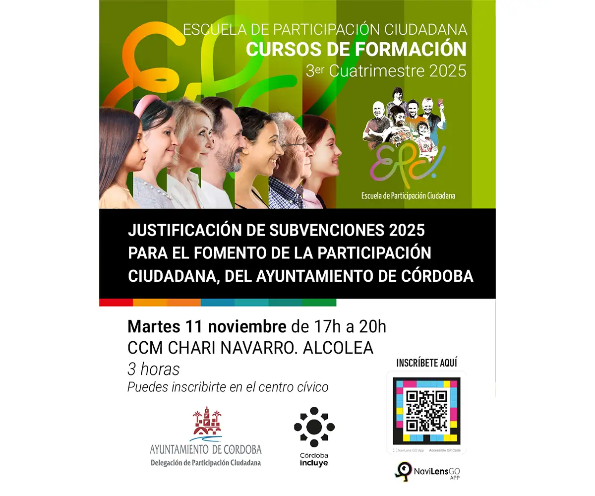 Curso Justificación de subvenciones 2025 para el fomento de la participación ciudadana