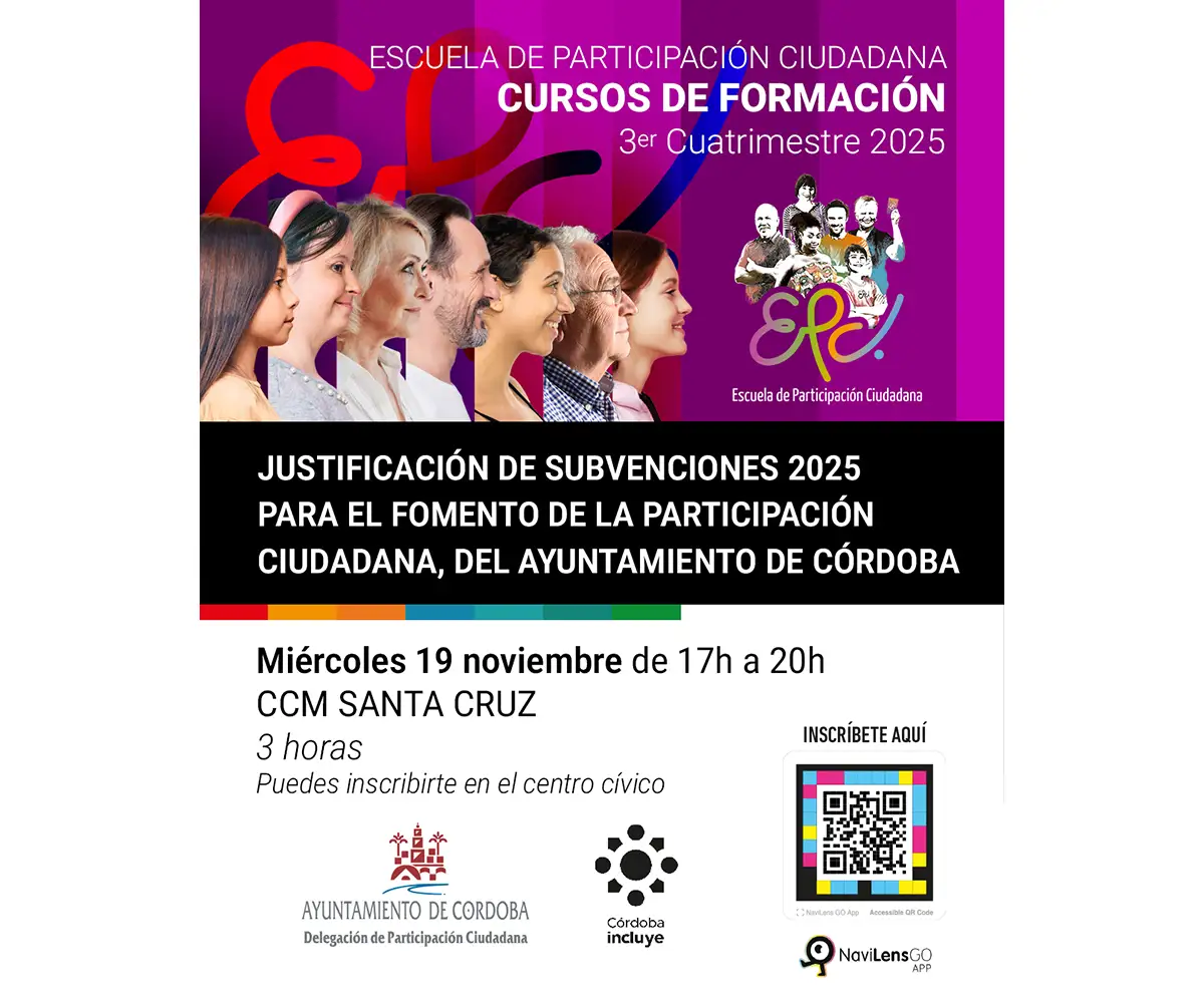 Curso Justificación de subvenciones 2025 para el fomento de la participación ciudadana