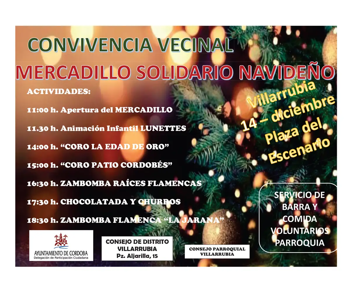 Convivencia vecinal y Mercadillo Solidario Navideño en la barriada de Villarrubia
