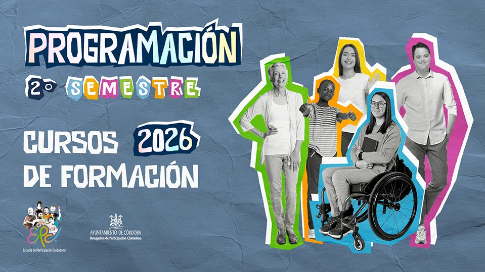 Cartel anunciador de la programación de la Escuela de Participación prevista para el 2º semestre de 2026