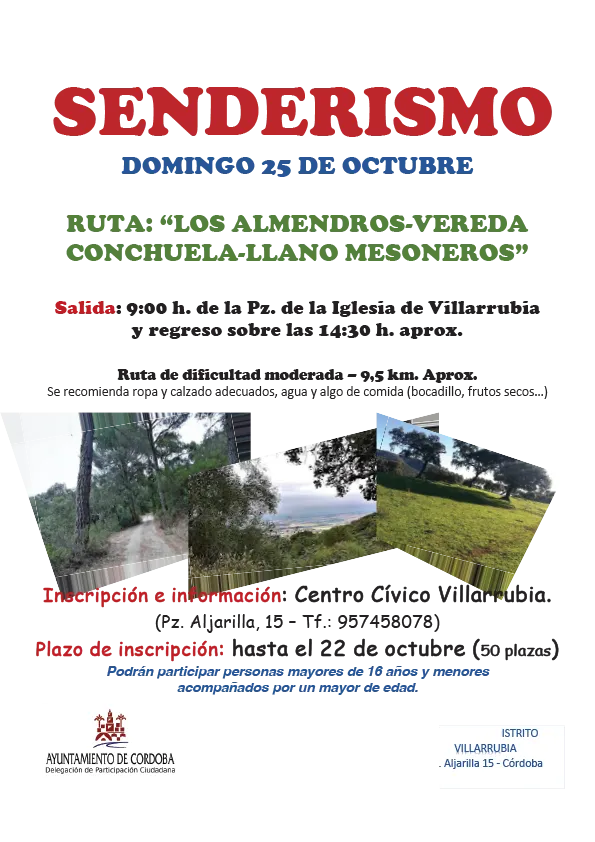 Senderismo en Villarrubia: Ruta Los Almendros – Vereda Conchuela – Llano Mesoneros
