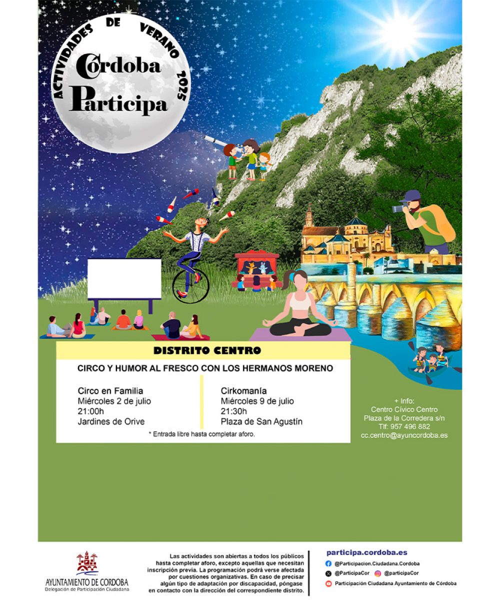 Cartel de actividades del verano 2025 en el distrito centro