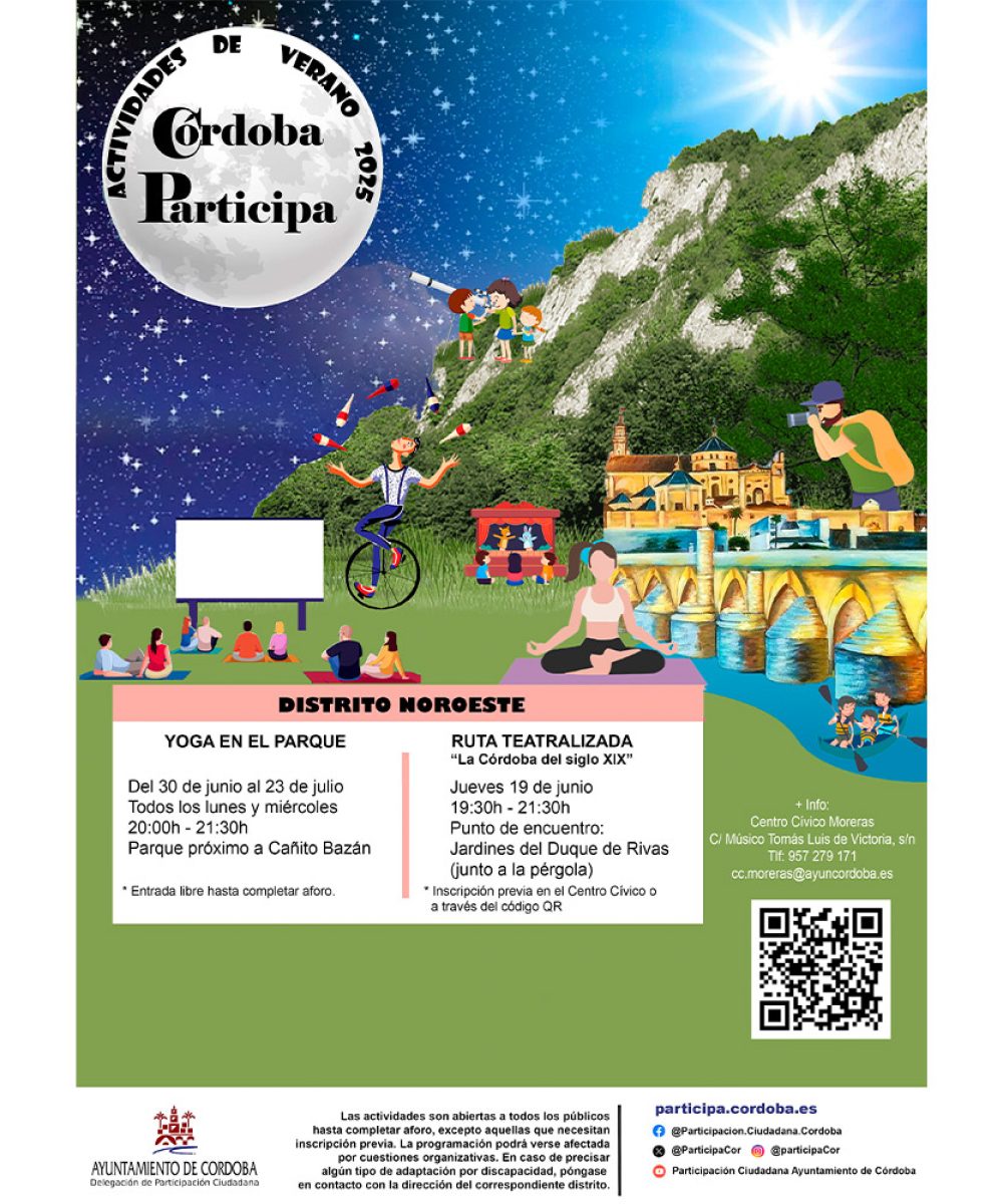 Cartel de las actividades del verano 2025 en el distrito noroeste