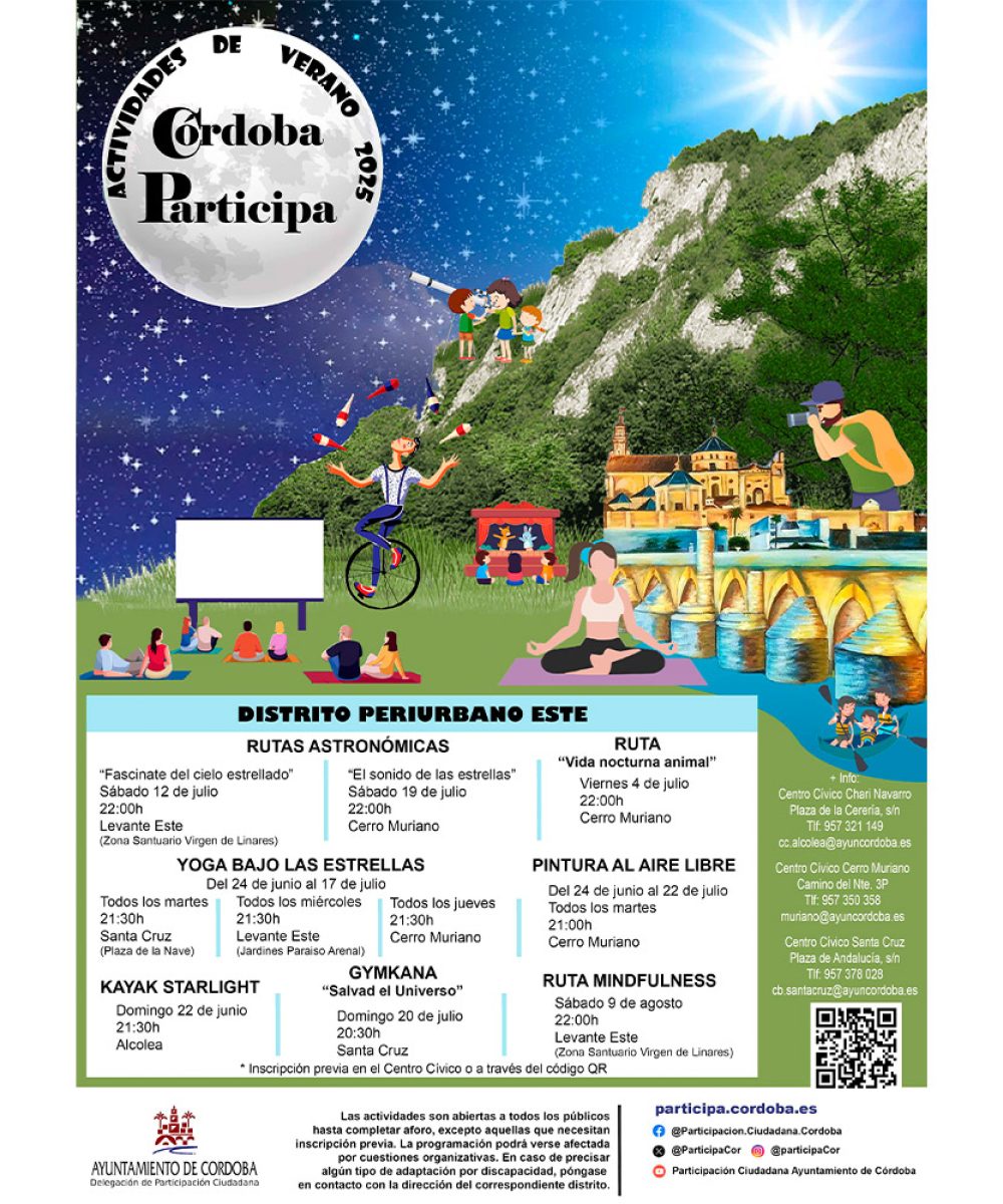Cartel actividades verano 2025 del distrito periurbano este